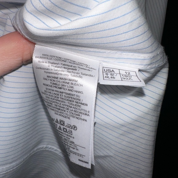 Brooks Brothers Women’s Tailored White Pinstripe Dress Shirt - Picture 5 of 7